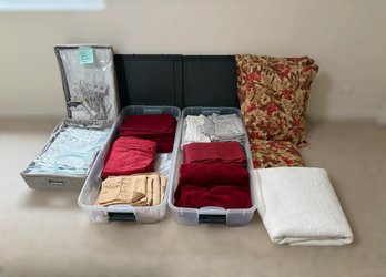 Large Assortment Of Queen Size Quilts, Shams, Sheets, And More