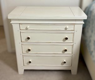 Beautiful Country Loft Antique White 3 Drawer Nightstand - Lot 1 Of .2