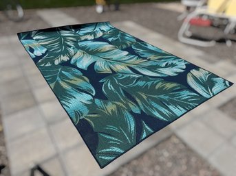 Mainstays 6'x9' Decorative Navy Tropical Palm Outdoor Area Rug