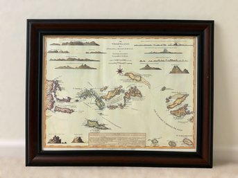 Framed Print Of 1775 Map 'The Virgin Islands From English And Danish Surveys' By Thomas Jefferys (29' X 22')