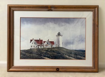 Framed Print Of Watercolor Painting 'ferry Watch' By Artist Boug Brega (29' X 39')