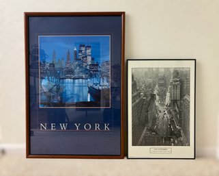 Two Framed New York City Art Prints Including 'Times Square In The Rain, New York, 1940' By Lou Stoumen