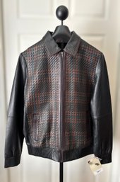 Men's Scully Genuine Leather Black W/ Red Woven Front Jacket - Size XL