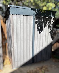 Gray Vertical Metal Outdoor Storage Shed - 1 Of 2