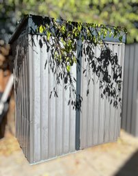 Gray Vertical Metal Outdoor Storage Shed - 2 Of 2