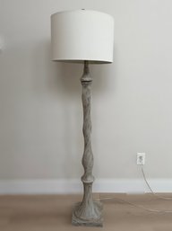 Grey Distressed Twisted Base Floor Lamp