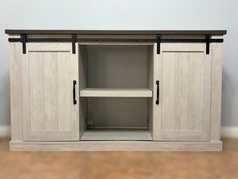 Asifom Farmhouse Style Entertainment Console W/ Sliding Barn Doors & Two Tone Finish Model BLO-1901 - 1 Of 2