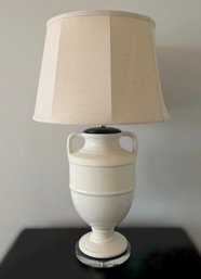 Ivory Crackle 34in Ceramic Urn Table Lamp On Acrylic Pedestal - 2 Of 2