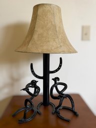 Unique Cowboy Horseshoe Art Lamp