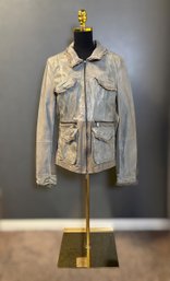 Women's Scully Genuine Leather Distressed Grey Utility Jacket - Size XL - 2 Of 2