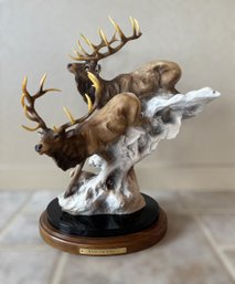 1998 Back Country Elk Sculpture A/P 8/10 Mill Creek Studios Signed By Danny D. Edwards