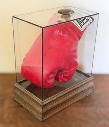 Rare Muhammad Ali Signed Red Everlast Boxing Glove In Display Case