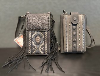 Montana West Two-piece Western Crossbody Bag And Fringe Cell Phone Purse - Set Of 2