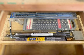 Assorted Woodworking Drill Bits, Including Irwin Auger Bits And Extension Pieces