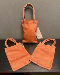 Lot Of Three Tan Scully Sierra Collection Leather Bullet Bags