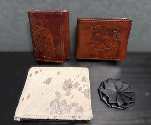 Set Of 3 Genuine Leather Wallets And Coin Purse - Lot 1