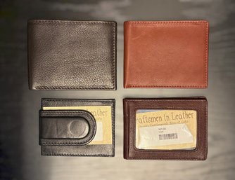 Set Of 4 Genuine Leather Brown And Black Wallets - Lot 3