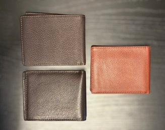 Set Of 3 Craftsman In Leather Black And Brown Genuine Leather Wallets - Lot 6