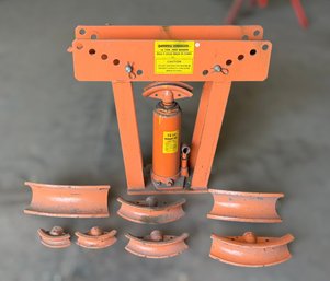 Central Hydraulics 12 Ton Pipe Bender W/ Various Attachments For Forming Metal Pipes