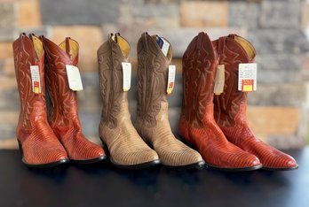 Lot Of 3 Pairs Panhandle Slim Western Leather Cowboy Boots Size 10.5D - Lot 3