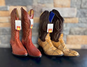 2 Pair Vintage Panhandle Slim Leather Cowboy Boots Size 10.5D & 10.5E