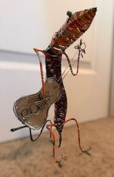 Recycled Metal And Tin Can Guitar Lizard Gecko Figure