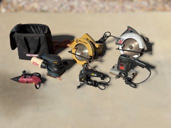 Mixed Power Tool Lot Including Skil Saw, Black & Decker, Ryobi, And More