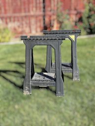 Durable Stanley Plastic Folding Sawhorses - Sset Of 2