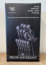 Hunter.Dual Hundop 15 Piece German High Carbon Stainless Steel Chefs Knife Set Model GD-20 - 1 Of 4