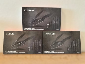 Kunsion Marmo-plus-bio 6-piece Stainless Steel Marble Coated Knife Sets X30Cr13 - Lot Of 3