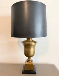 Port 68 Robertson Golden Brass Lamp With A Black Faux Lizard Shade - Lot 2 Of 2