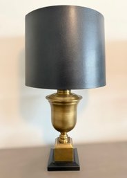 Port 68 Robertson Golden Brass Lamp With A Black Faux Lizard Shade - Lot 1 Of 2