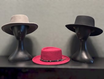 Conner Handmade Wool Hat Collection Featuring Wide Brim Western Styling & Studded Leather Bands