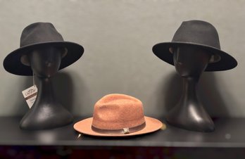 Conner And Wallaroo Wool Felt Hat Collection Featuring Jackaroo And Durango Western Styles With Leather Accent