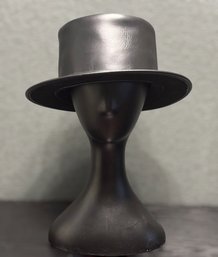 Hadzam Black Leather Top Hat Featuring Classic Western Styling And Adjustable Fit - Lot 1 Of 2