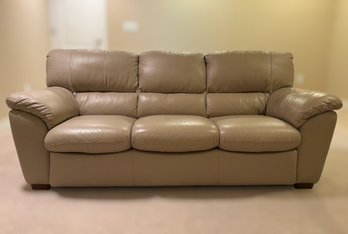Divani Chateau D'Ax Taupe/cream Italian Leather 3-seat Sofa