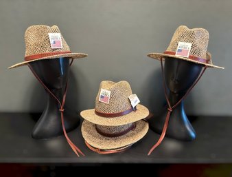 Buck Creek Hats Collection Featuring American Made Woven Cowboy Hats W/ Estes Park Colorado Leather Accents