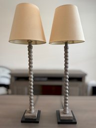 Vintage-style Table Lamps Featuring A Distinct Barley Twist Stem Design