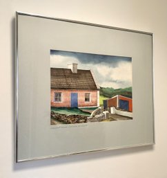 Seashell House Salrock Ireland Original Watercolor Singed Painting By Gerald Cross 1984