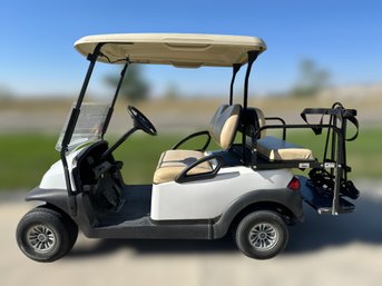 Club Car 2017 Precedent Golf Cart In White And Ivory W/ Charger- Brand New Engine And Battery!
