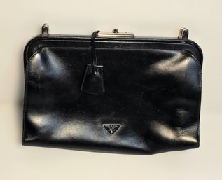 Vintage Black Prada Doctor Bag With Lock And Keys