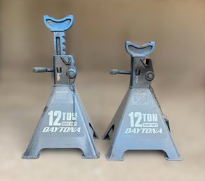 Daytona 12 Ton Heavy Duty Ratcheting Jack Stands - Set Of 2