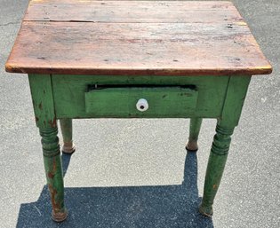 Antique Child's Size One-drawer Wooden Desk