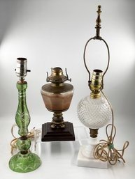 Lot Of 3 Vintage/Antique Table Lamps
