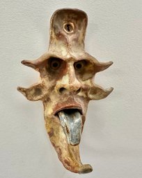 Hand-sculpted Ceramic Wall Mask