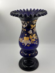 Vintage Antique Cobalt Bristol Glass Vase