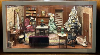 Shadowbox Of Dollhouse Miniatures With Victorian Period Theme