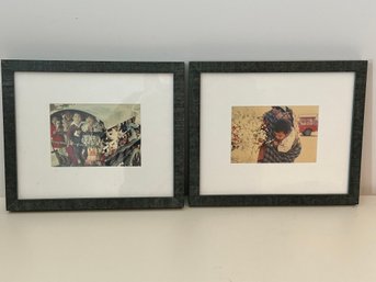 Pair Framed Photograph Of Asian Children