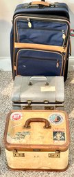 Lot Of 3 Suitcases - Vintage And Contemporary