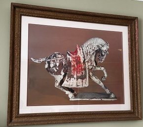 Framed Print Of Ceremonial Horse Sculpture